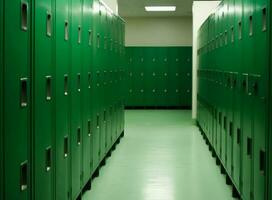 Green lockers. Generate Ai photo