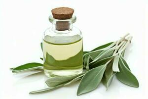 Herb oil bottle spa. Generate Ai photo