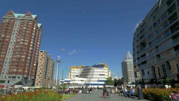 Rotterdam architecture, view with Central Library and St Lawrence Church video