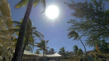 Bright sun shining over summer resort in Mauritius video