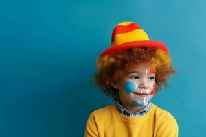 Baby clown costume carnival. Generate Ai photo