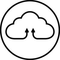 Icon service cloud data storage simple icon download upload data vector