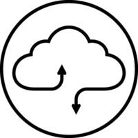 Icon service cloud, data storage simple icon download upload data vector
