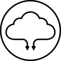 Icon service cloud data storage, simple icon download upload data vector