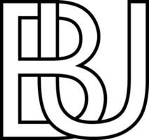 Logo sign bu, ub icon sign two interlaced letters b, u vector