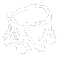 Log Pot Nature 2D Outline Illustrations png