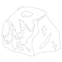 Rock Moss Nature 2D Outline Illustrations png