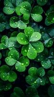A Bunch of clover leaf background, Generative AI photo