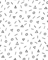 a black and white pattern with triangles, circles and lines vector