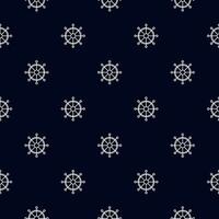 Seamless marine pattern with steering wheels vector