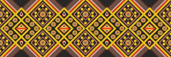 Seamless pattern, traditional ethnic pattern on black background, Aztec abstract vector pattern