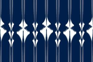 Seamless pattern of Ikat Paisley, traditional seamless pattern, dark blue background, Aztec style, embroidery, abstract, vector, design illustration for texture, fabric, print. vector