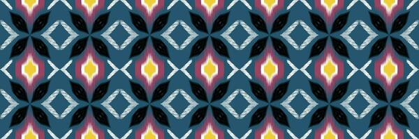 Seamless pattern, traditional ethnic pattern on blue background, Aztec abstract vector pattern