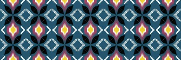 Seamless pattern, traditional ethnic pattern on blue background, Aztec abstract vector pattern