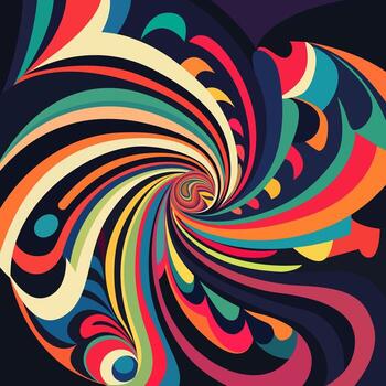 Abstract wave of psychedelic art style vector. Colorful modern background. Vector eps 10