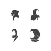 Hijab Woman Silhouette Icon And Symbol vector