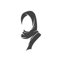 hijab mujer silueta icono y símbolo vector