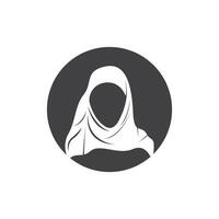 hijab mujer silueta icono y símbolo vector