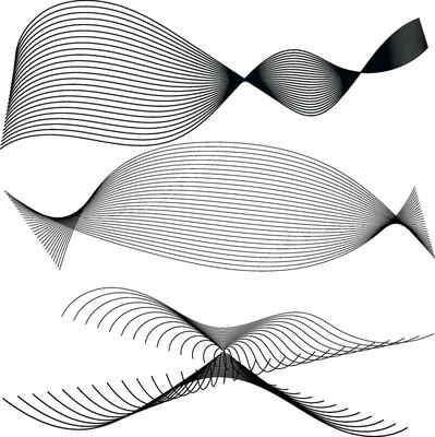 Wavy stripes on a white isolated background. Curved smooth design