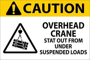 Caution Sign, Overhead Crane Suspended Loads vector