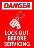 Danger Sign, Lock Out Before Servicing vector