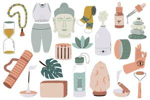 Set Yoga Items vector