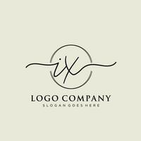 Initial IX feminine logo collections template. handwriting logo of initial signature, wedding, fashion, jewerly, boutique, floral and botanical with creative template for any company or business. vector