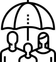 Umbrella protection icon symbol vector image. Illustration of the safety protect umbrella security design image