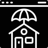 Umbrella protection icon symbol vector image. Illustration of the safety protect umbrella security design image