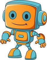 Cute robot character cartoon mascot vector