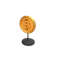 bitcoin 3d interpretazione icona illustrazione png