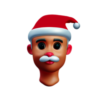 santa claus ansikte 3d tolkning ikon illustration png