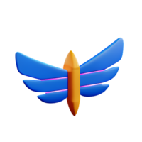 wings 3d rendering icon illustration png