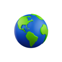 earth 3d icon illustration png