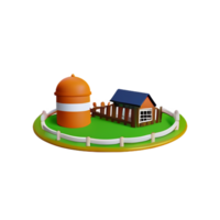 granja 3d representación icono ilustración png