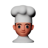 chef face 3d rendering icon illustration png