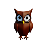 hibou 3d le rendu icône illustration png