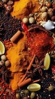 A closeup magazine quality shot of a traditional spices, AI Generated photo