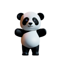 panda 3d tolkning ikon illustration png