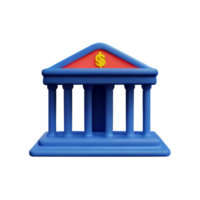 Bank 3d tolkning ikon illustration png