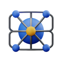 network 3d rendering icon illustration png