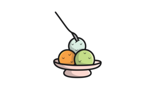 Melting Ice cream with tree scoops illustration. Summer Ice Cream Scoop, Summer and Ice Cream icon concept. Ice cream plastic cups design. png