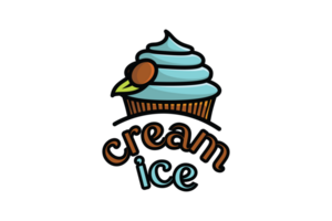 Summer Ice Cream Cup illustration. Summer food and ice cream object icon concept. Ice cream paper cup design.Summer Ice Cream combo icon logo design. png