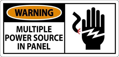 Warning Sign Multiple Power Source In Panel vector