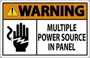 Warning Sign Multiple Power Source In Panel vector