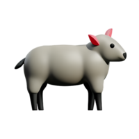 sheep 3d rendering icon illustration png