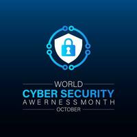 Vector illustration design concept of national cyber security awareness month observed on every year. Flat design. flyer design.