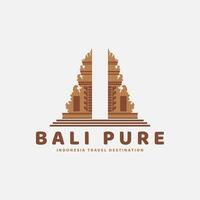 pura lempuyang templo logo vector Clásico ilustración modelo diseño. bali icono puertas destino