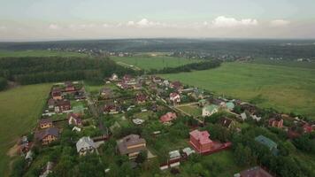 Private houses in Lukino Village, aerial view video