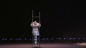 Equilibrist performing in the circus video